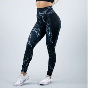 BUFFBUNNY COLLECTION ELYSIUM BLACK LEGGINGS - MARBLE Small